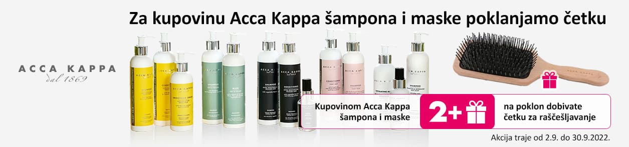 Za kupovinu Acca Kappa šampona i maske poklanjamo četku - 4Look store