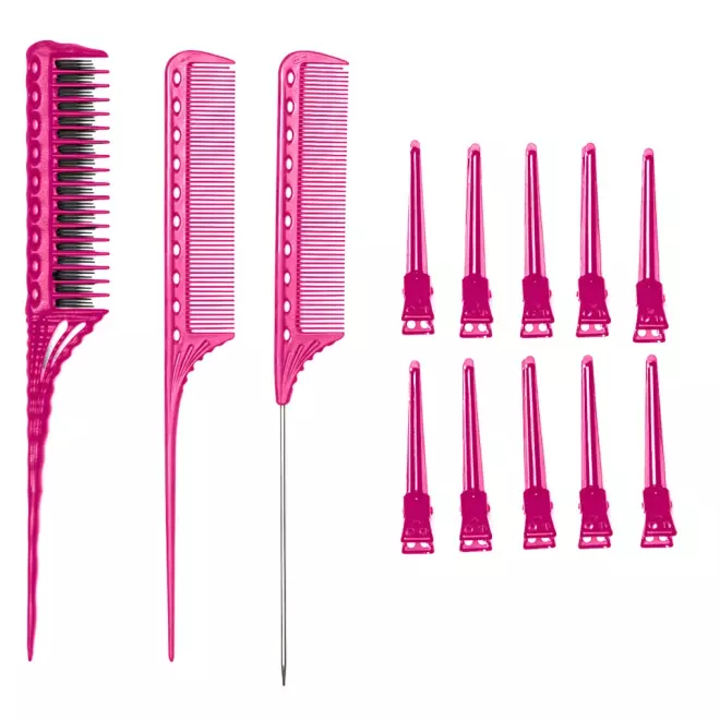 Paket češljeva za bojenje kose (roze boje)